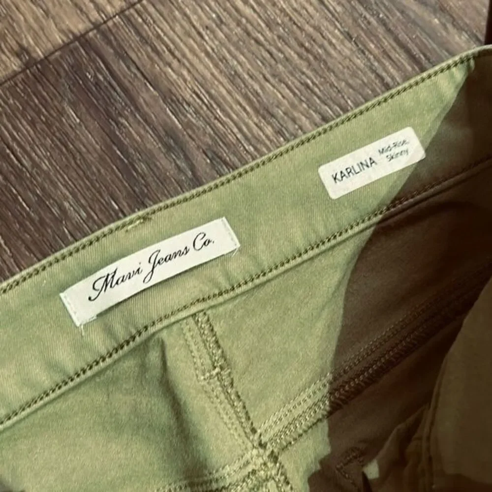 Mavi karlina green mid rise skinny jeans punk twill earthy‎